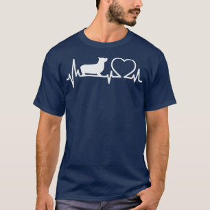 犬のコーギハートビーおもしろいトコルギドッグ恋人 Tシャツ