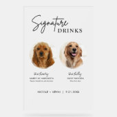犬のシグネチャードリンクサイン結婚のバーアクリルサイン アクリルサイン (正面)