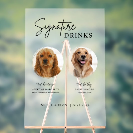 犬のシグネチャードリンクサイン結婚のバーアクリルサイン アクリルサイン (ニュートラル)