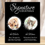 犬のシグネチャードリンクブラック2フォトペットズ結婚バー ポスター<br><div class="desc">ペットのシグネチャーカクテル！お客最高の様には最高の犬や猫やペット結婚をドリンクバーに入れて欲しい。愛犬家に最適で、特別な犬のバーはあなたの家でヒット結婚する。シンプル白エレガント白と黒いスケッチのユーカリ葉の犬カスタマイズや猫や子猫の写真や名結婚前、シグネチャードリンクなどお気に入りののペットのサイン！COPYRIGHT © 2020 Judy Burrows,  Black Dog Art - All Rights Reserved.犬のシグネチャードリンクブラック2フォトペット結婚のバーポスター</div>