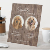 犬のシグネチャードリンク素朴サイン結婚のバーサイン 台座サイン (インサイチュ)