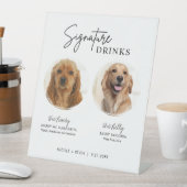 犬のシグネチャードリンク結婚サインのバー 台座サイン (インサイチュ)