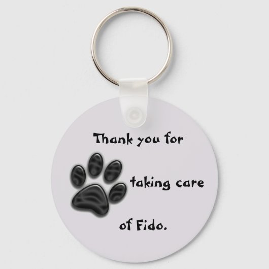 犬のシッターへの感謝の気持ちを伝えるユニークな家の鍵 キーホルダー (正面)