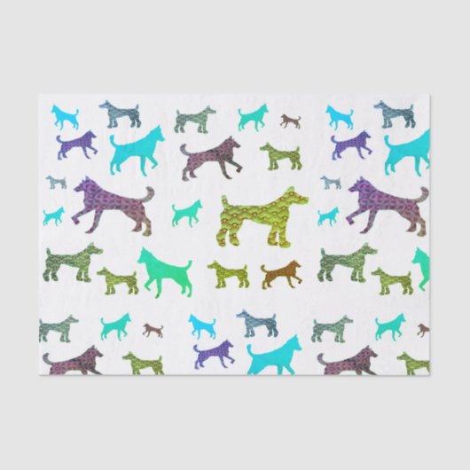 犬のシルエットのティッシュペーパー 薄葉紙 (正面)