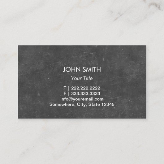 犬のシルエットのペットの世話の黒板 名刺 (裏面)