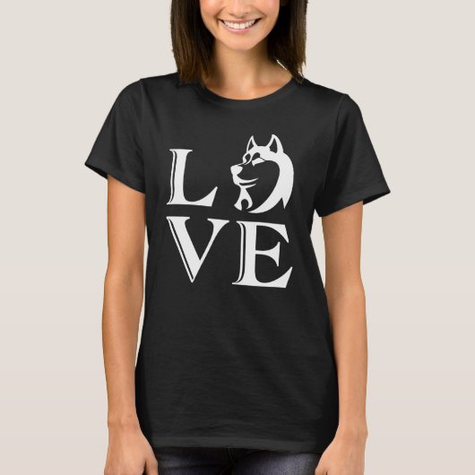 犬のシルエットを使った愛の言葉 Tシャツ (正面)
