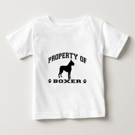 犬のシルエットを持つ「ボクサーの特性」の単語 ベビーTシャツ (正面)