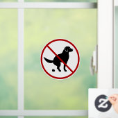 犬のシルエットデザイン:排泄禁止 ウィンドウサイン (ホーム)
