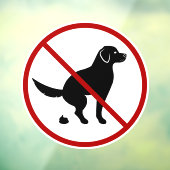 犬のシルエットデザイン:排泄禁止 ウィンドウサイン (シート3)