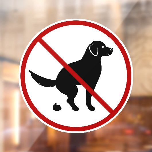 犬のシルエットデザイン:排泄禁止 ウィンドウサイン (シート2)