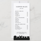 犬のシルエットトリマーの価格表またはサービスカード 招待状 (正面)