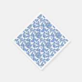 犬のシルエットパターン。ホワイト。03青BG スタンダードカクテルナプキン (角)