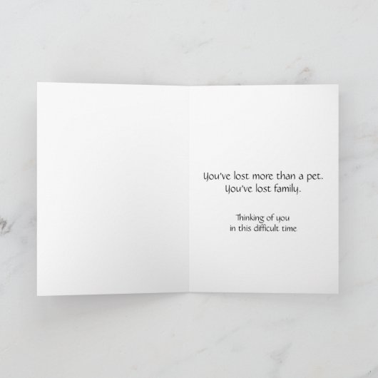 犬のシルエットレインボーの写真ペット悔やみや弔慰カード シーズンカード (内部)