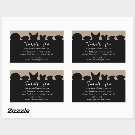 犬のシルエット感謝していトリマー長方形スティック 長方形シール (シート)