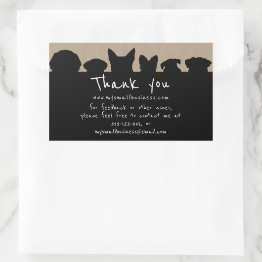 犬のシルエット感謝していトリマー長方形スティック 長方形シール (バッグ)