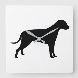 犬のシルエット スクエア壁時計