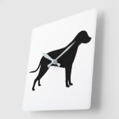 犬のシルエット スクエア壁時計 (傾斜)