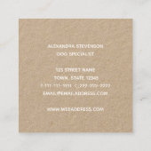 犬のシルエット モダン ミニマル スクエア名刺 (裏面)