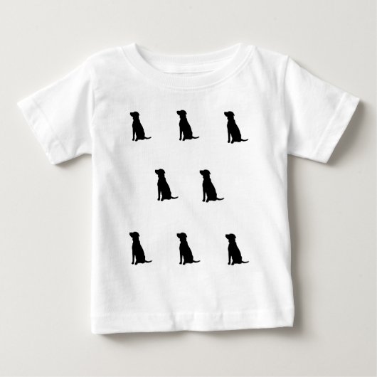 犬のシルエットTシャツの子 ベビーTシャツ (正面)