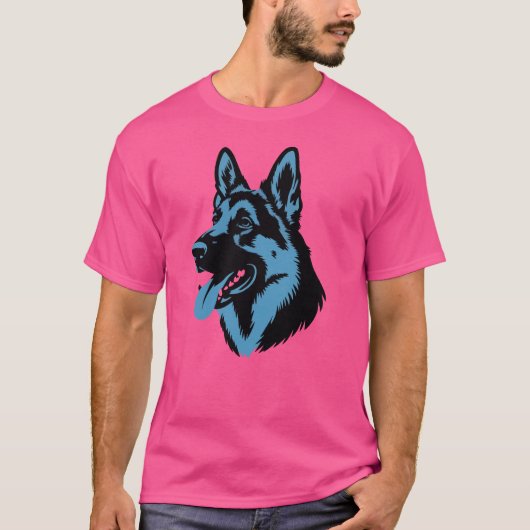 犬のシルエットTシャツデザイン Tシャツ (正面)