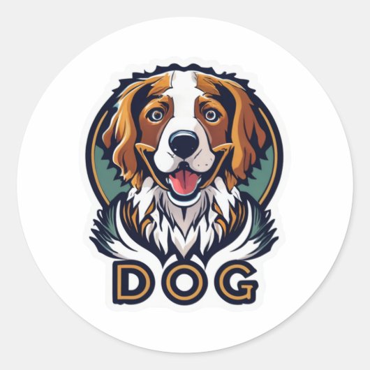 犬のシール ラウンドシール (正面)