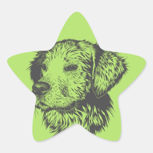 犬のシール 星シール (正面)