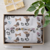 犬のジャック微笑ラッセルテリア 薄葉紙 (ギフト)