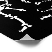 犬のスカル走スケルトンのハロウィーンの衣装パーティー ポスター (角)