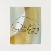 犬のスケッチ，ダックスシャンドアートウォールタペストリー タペストリー (正面)