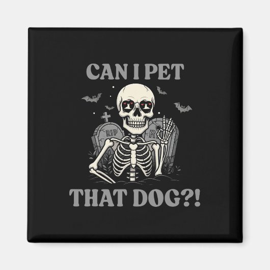 犬のスケルトンのハロウィーンおもしろい犬ロ マグネット (正面)