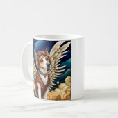 犬のスチームパンク翼 コーヒーマグカップ (正面左)