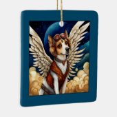 犬のスチームパンク翼 セラミックオーナメント (右)