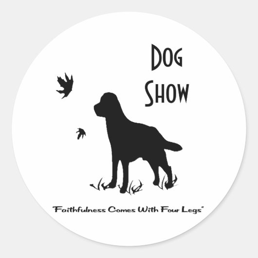 犬のステッカー ラウンドシール (正面)