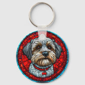 犬のステンドグラスアート キーホルダー (裏面)