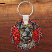 犬のステンドグラスアート キーホルダー (裏面)
