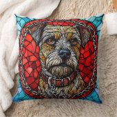 犬のステンドグラスアート クッション (ブランケット)