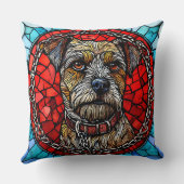 犬のステンドグラスアート クッション (裏面)