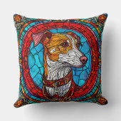 犬のステンドグラスアート クッション (裏面)