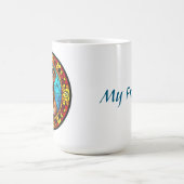 犬のステンドグラススタイル作品 コーヒーマグカップ (中央)