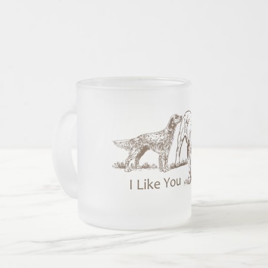 犬のスニファのお尻 フロストグラスマグカップ (正面左)