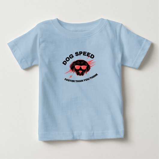 犬のスピードは思ったより速い ベビーTシャツ (正面)