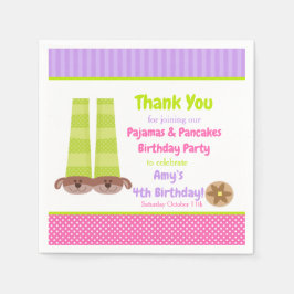 犬のスリッパーパジャマ&パンケーキ誕生日パーティー スタンダードカクテルナプキン