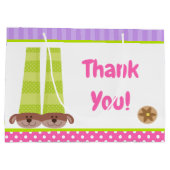 犬のスリッパーパジャマ&パンケーキ誕生日パーティー ラージペーパーバッグ (裏面)