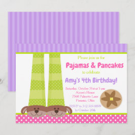 犬のスリッパーパジャマ&パンケーキ誕生日パーティー 招待状