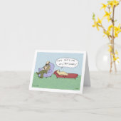 犬のセラピー漫画 |ドッグショーユーモア誕生日 カード (黄色い花)