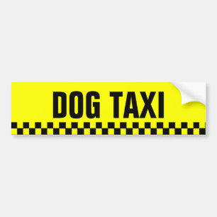 犬のタクシーのバンパーステッカー バンパーステッカー