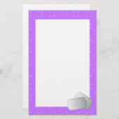 犬のタグとハート 便箋 (正面/裏面)