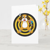 犬のダーツ ダート ダートボード カード (黄色い花)