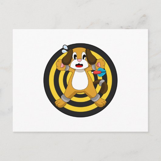 犬のダーツ ダート ダートボード ポストカード (正面)