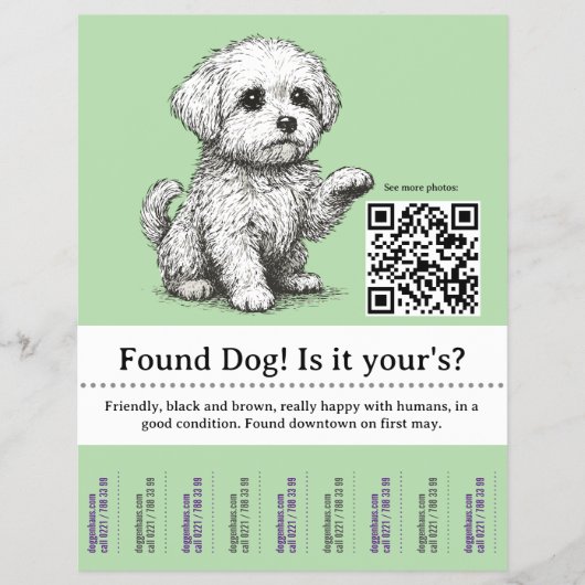 犬のチラシテンプレート はがしやすいタイプ チラシ (正面)